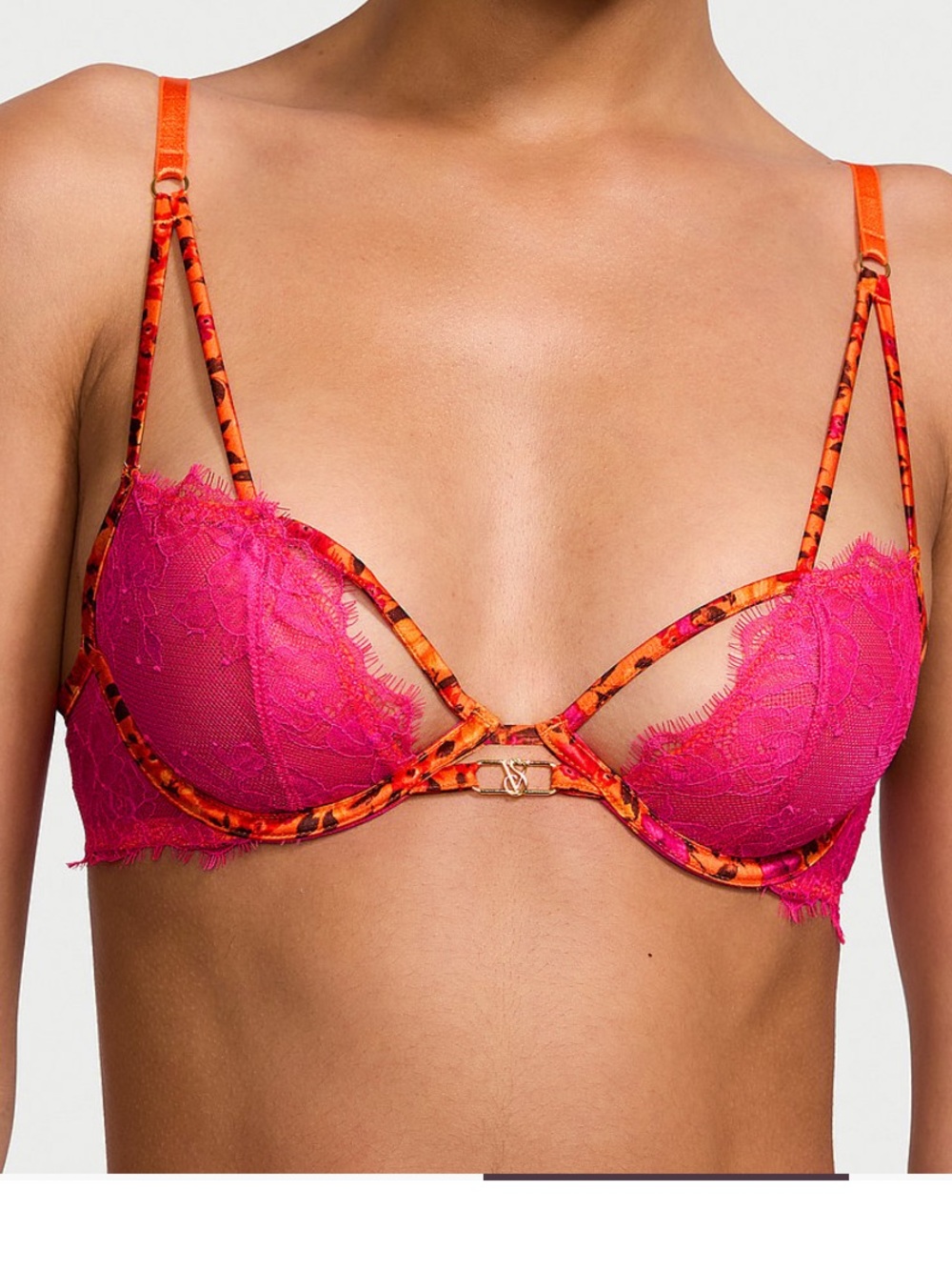 Victoria's Secret Ziggy Glam Floral Embroidery Unlined Demi Bra | Very Sexy